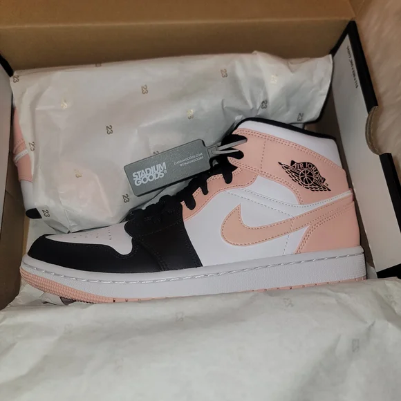 Air Jordans 1 Mid Crimson Tint/White-Black Size 8 Men